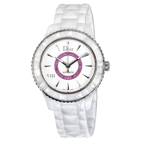 dior ladies white ceramic watch 22mm